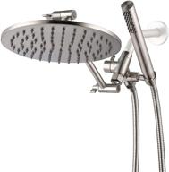 🚿 g-promise all metal dual shower head combo - 8" rainfall shower head, handheld shower wand, smooth 3-way diverter with adjustable extender - enhanced shower experience (brushed nickel) logo