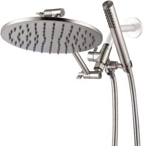 img 4 attached to 🚿 G-Promise All Metal Dual Shower Head Combo - 8" Rainfall Shower Head, Handheld Shower Wand, Smooth 3-way Diverter with Adjustable Extender - Enhanced Shower Experience (Brushed Nickel)