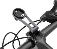 enhance your cycling experience with the out-front extended bike computer mount & bike accessories set: garmin/wahoo/cateye/bryton compatibility + adjustable stem extension + phone mount + flashlight clip logo