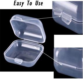 img 3 attached to 💍 Прозрачная пластиковая коробка для ювелирных изделий Gofypel: мини-квадратные контейнеры для мелких бусин, элементов ювелирного дела, берушей - 50 шт.
