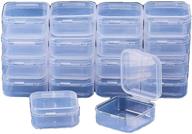 💍 прозрачная пластиковая коробка для ювелирных изделий gofypel: мини-квадратные контейнеры для мелких бусин, элементов ювелирного дела, берушей - 50 шт. логотип
