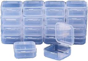 img 4 attached to 💍 Gofypel Clear Plastic Jewelry Box: Mini Square Storage Containers for Tiny Beads, Jewelry Findings, Earplugs - 50 PCS