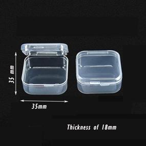 img 2 attached to 💍 Gofypel Clear Plastic Jewelry Box: Mini Square Storage Containers for Tiny Beads, Jewelry Findings, Earplugs - 50 PCS
