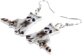 img 2 attached to 🦝 NEWEI Acrylic Raccoon Ringtail Earrings - Sweet and Trendy Animal Jewelry for Women and Girls