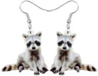 🦝 newei acrylic raccoon ringtail earrings - sweet and trendy animal jewelry for women and girls logo