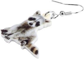 img 1 attached to 🦝 NEWEI Acrylic Raccoon Ringtail Earrings - Sweet and Trendy Animal Jewelry for Women and Girls