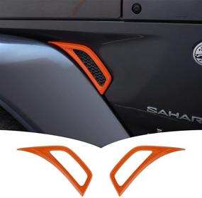 img 4 attached to 🚙 Enhance Your Jeep Wrangler's Style with Voodonala Wheel Eyebrow Side Air Conditioning Vent Decoration Cover Trim - 2pcs/Set, Orange (2018-2021)