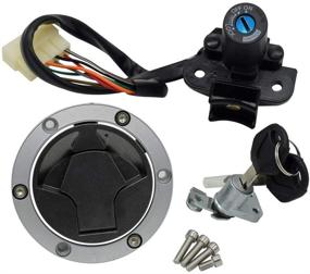 img 4 attached to 🏍️ Motorcycle Ignition Switch Kit Assembly Fuel Gas Cap Tank Cover With 2 Keys for Kawasaki Ninja 250R EX250J and 300 EX300 (2008-2015)