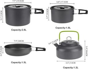 img 3 attached to Isrechic Camping Cookware Lightweight Backpacking