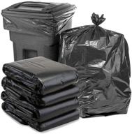 🗑️ high-capacity 65 gallon trash bags: 25-piece set of large black heavy duty trash can liners logo