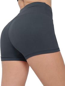 img 4 attached to 🩲 CHRLEISURE Women's High Waist Yoga Bike Shorts, Workout Booty Spandex Shorts for a Comfy and Stylish Fit