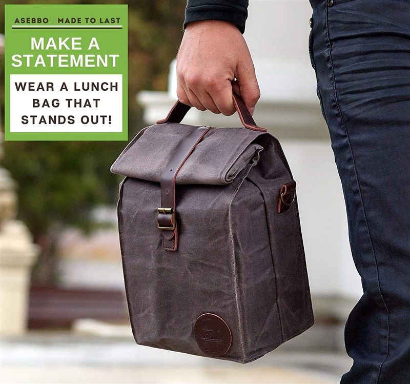 Insulated waxed sales canvas lunch bag