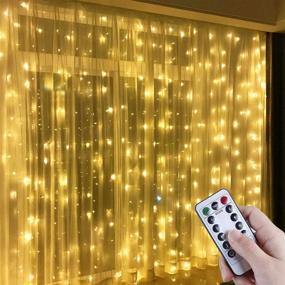 img 4 attached to 🌟 Anpro Led Light Curtain 3M X 3M- 300 LED Window Curtain String Light with 8 Light Models USB Powerd Starry Lights- Perfect for Christmas, Party, Wedding, Home Decoration, Bedroom!