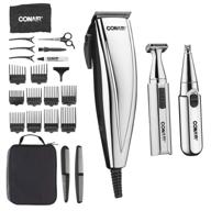 💇 conairman 3-in-1 chrome hair clipper set: 25-piece with battery-operated detail trimmer, ear and nose hair trimmer logo