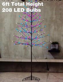 img 3 attached to Bolylight 6ft 208L LED Lighted Frosted Ball Tree with Multi-Color Christmas Decorations - Ideal for Home, Bedroom, Party, Indoor and Outdoor Use