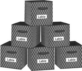 img 4 attached to 📦 VERONLY Cube Storage Bins 13x13 - Large Foldable Toy Boxes Baskets Container Organizer - Grey (Pack of 6) - Label Window, Durable Handles - Perfect for Pantry, Shelf, Nursery, Playroom, Closet, Office