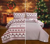 christmas reindeer reversible bedspread snowflake bedding logo
