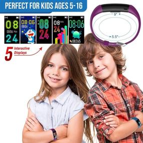 img 3 attached to Inspiratek Kids Fitness Tracker For Girls And Boys Age 5-16 (4 Color)- Waterproof Fitness Watch For Kids With Heart Rate Monitor