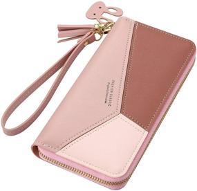 img 3 attached to 👛 Colorblock Leather Wallet Wristlet - Women's Handbags & Wallets with Organizer in Wristlets