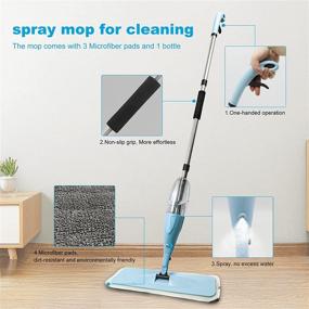 img 3 attached to 🧼 Ultimate Spray Mop for Floor Cleaning: Refillable Water Bottle, 3 Washable Pads, Perfect for Home Kitchen Hardwood Laminate Tiles Ceramic Floors