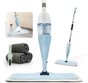 img 4 attached to 🧼 Ultimate Spray Mop for Floor Cleaning: Refillable Water Bottle, 3 Washable Pads, Perfect for Home Kitchen Hardwood Laminate Tiles Ceramic Floors