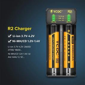 img 3 attached to 🔋 YCDC Universal Battery Charger | AA AAA C D Battery Charger | R2 Lithium Battery Charger | 2A USB Port | Max 1A Output | 2-Slot Independent Charge | 3.7V/1.2V Li-ion Ni-MH Ni-Cd Rechargeable Batteries