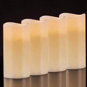 img 3 attached to 🕯️ Aku Tonpa Flameless Candles Battery Operated, Real Wax Electric LED Candle Gift Set with Remote Control, Cycling 24 Hours Timer, Warm White Lights, 3"x6" - Pack of 4, SEO-Optimized