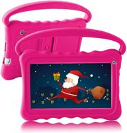 7-дюймовый детский планшет с wi-fi, двойной камерой и родительским контролем - 📱 android 10, 32 гб, google play, netflix, youtube - ударопрочный чехол и розовый дизайн. логотип