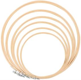 img 4 attached to 🎨 6-Piece Round Adjustable Bamboo Embroidery Hoops for Art Craft Sewing - GIEMSON Circle Cross Stitch (4-10 inch)