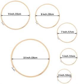 img 3 attached to 🎨 6-Piece Round Adjustable Bamboo Embroidery Hoops for Art Craft Sewing - GIEMSON Circle Cross Stitch (4-10 inch)