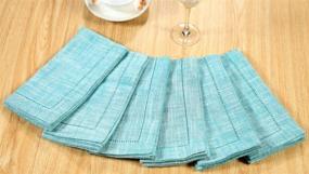 img 2 attached to Premium Quality Cotton Chambray Hemstitched Dinner Napkins - 18X18 Inches: Enhance Your Dining Experience!