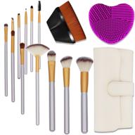 🎨 15 pcs professional makeup brushes set: foundation brush, eyeshadow brush set, eye makeup brushes, concealer brush with silicone pad and travel makeup bag - champagne golden | tylola tbr-1 logo