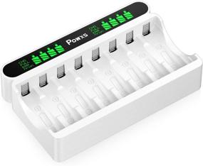 img 4 attached to POWXS Fast Charging 8-Bay AA AAA Battery Charger with Clear LCD Display for Ni-MH Ni-CD Rechargeable Batteries