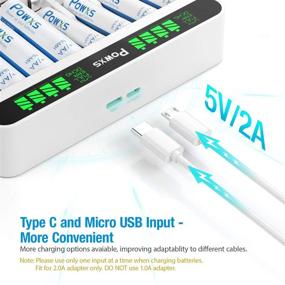 img 2 attached to POWXS Fast Charging 8-Bay AA AAA Battery Charger with Clear LCD Display for Ni-MH Ni-CD Rechargeable Batteries