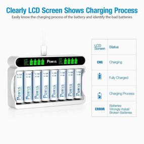 img 3 attached to POWXS Fast Charging 8-Bay AA AAA Battery Charger with Clear LCD Display for Ni-MH Ni-CD Rechargeable Batteries