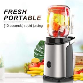 img 3 attached to Efficient Stainless Steel Juicer: Easy-to-Clean High-Capacity Machine, Slow Cold Press Extraction, BPA Free - White