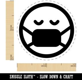 img 3 attached to 😷 Mini Rubber Stamp for Stamping & Crafting Planners - 1/2 Inch Emoticon Health Face Mask Design