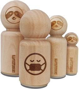 img 4 attached to 😷 Mini Rubber Stamp for Stamping & Crafting Planners - 1/2 Inch Emoticon Health Face Mask Design