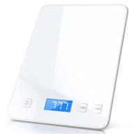 🍳 raymeefa 22lb digital food scale | 1g/0.1oz accuracy | easy-to-use for cooking, baking, drinks | tempered glass, weight in grams and ounces | digital kitchen and coffee scale logo