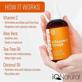 img 2 attached to 💧 Hyaluronic Acid Facial Toner for Women and Men by IQ Natural - Vitamin C Infused Face Toner - Moisturizing, Anti Aging Skin Toner for Face - (8oz/236ml)