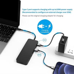img 1 attached to 💻 iFory USB-C Hub for MacBook Pro - 8-in-1 Type C Adapter with HDMI Port, VGA Output, SD+MicroSD Card Reader, Dual USB 3.0 Ports, USB-C Power Delivery 3.0 - Dark Black