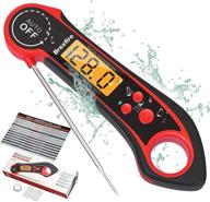 🔥 enhance your cooking precision with our waterproof digital instant read meat thermometer – backlit, calibrated, ideal for bbq, grill & smoker (red) logo