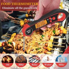 img 2 attached to 🔥 Enhance Your Cooking Precision with our Waterproof Digital Instant Read Meat Thermometer – Backlit, Calibrated, Ideal for BBQ, Grill & Smoker (Red)