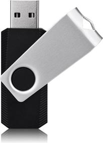 img 4 attached to 🖥️ TOPESEL 64GB USB 2.0 Flash Drive Memory Stick Thumb Drive with LED Indicator - Black, Swivel USB Jump Drive