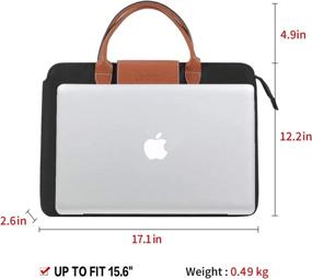 img 3 attached to 👜 Kamlui Waterproof Canvas Laptop Bag for Women, 15.6 Inch Computer Shoulder Messenger Female Laptop Sleeve Case for Macbook Pro Air HP Dell, Black