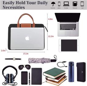 img 1 attached to 👜 Kamlui Waterproof Canvas Laptop Bag for Women, 15.6 Inch Computer Shoulder Messenger Female Laptop Sleeve Case for Macbook Pro Air HP Dell, Black