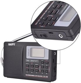 img 1 attached to Ultimate Portable Radio: FM/AM/SW/LW/TV Full 📻 Frequency Sound Receiver with Alarm Clock (Black)