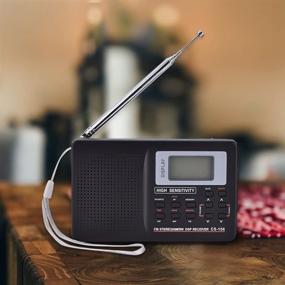 img 2 attached to Ultimate Portable Radio: FM/AM/SW/LW/TV Full 📻 Frequency Sound Receiver with Alarm Clock (Black)