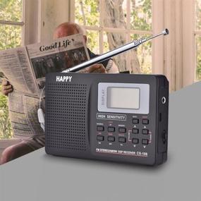 img 3 attached to Ultimate Portable Radio: FM/AM/SW/LW/TV Full 📻 Frequency Sound Receiver with Alarm Clock (Black)