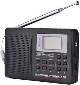 img 4 attached to Ultimate Portable Radio: FM/AM/SW/LW/TV Full 📻 Frequency Sound Receiver with Alarm Clock (Black)